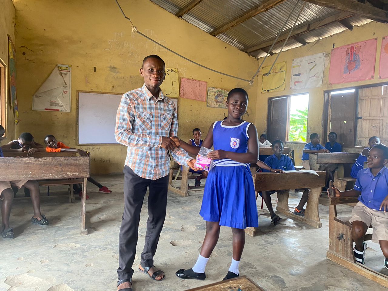 Girls receiving support